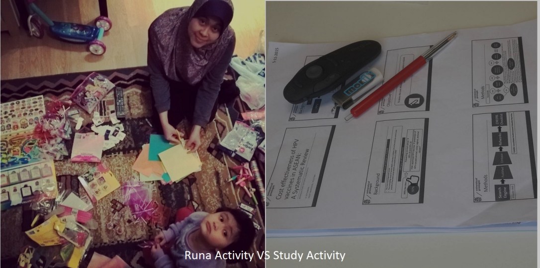 Aktivitas bersama Runa dan tugas kuliah